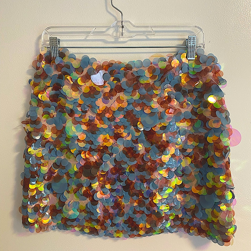 NWT Cynthia Rowley Multicolor Sequin Miniskirt 🌈 Sz 8